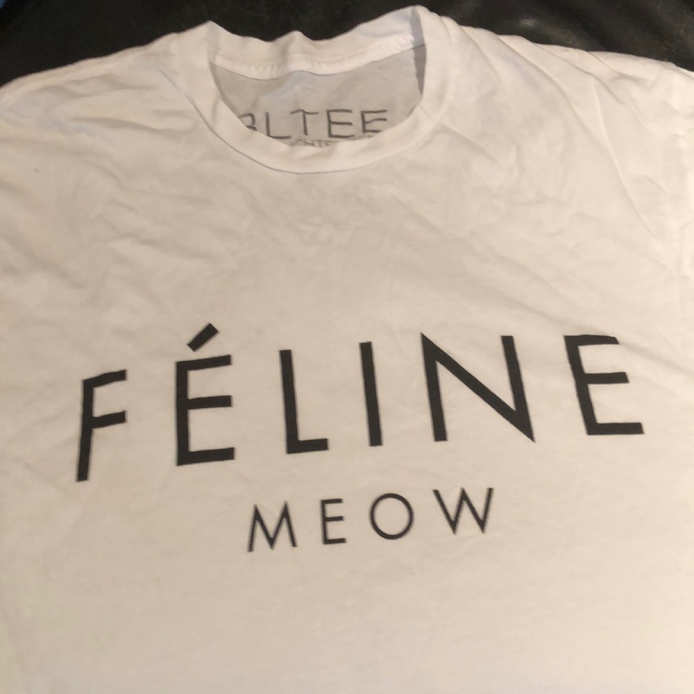 Brian Lichtenberg Feline Meow Short Sleeve Tee - White